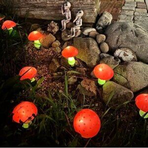 Newest Version 8-Pack Solar Mushroom Lights for Garden Decor, 8 Modes Waterproof
